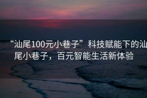 “汕尾100元小巷子”科技赋能下的汕尾小巷子，百元智能生活新体验