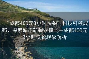 “成都400元3小时快餐”科技引领成都，探索城市新餐饮模式—成都400元3小时快餐现象解析