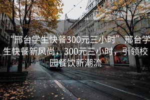 “邢台学生快餐300元三小时”邢台学生快餐新风尚，300元三小时，引领校园餐饮新潮流