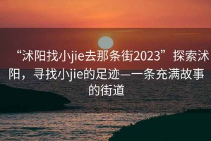 “沭阳找小jie去那条街2023”探索沭阳，寻找小jie的足迹—一条充满故事的街道