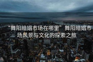 “舞阳暗娼市场在哪里”舞阳暗娼市场风景与文化的探索之旅