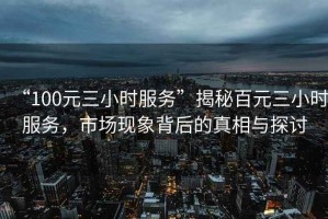 “100元三小时服务”揭秘百元三小时服务，市场现象背后的真相与探讨