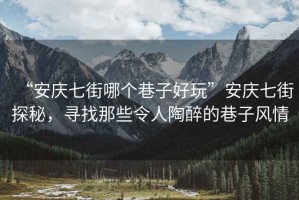 “安庆七街哪个巷子好玩”安庆七街探秘，寻找那些令人陶醉的巷子风情