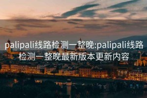 palipali线路检测一整晚:palipali线路检测一整晚最新版本更新内容