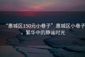 “惠城区150元小巷子”惠城区小巷子，繁华中的静谧时光