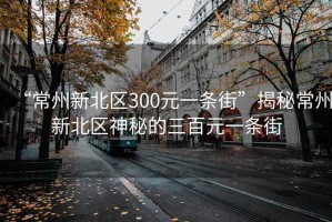 “常州新北区300元一条街”揭秘常州新北区神秘的三百元一条街