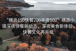 “横沥150快餐200半夜500”横沥小镇深夜快餐新动态，深夜美食新体验，快餐文化再升级