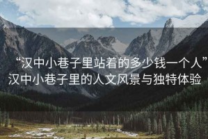 “汉中小巷子里站着的多少钱一个人”汉中小巷子里的人文风景与独特体验