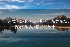 “东莞东城100元小巷子”东莞东城，探索神秘小巷子的故事