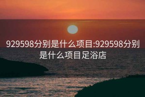 929598分别是什么项目:929598分别是什么项目足浴店