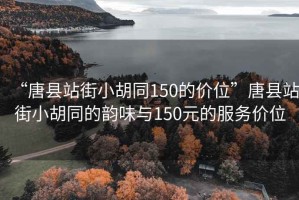 “唐县站街小胡同150的价位”唐县站街小胡同的韵味与150元的服务价位