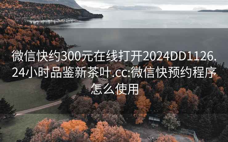 微信快约300元在线打开2024DD1126.24小时品鉴新茶叶.cc:微信快预约程序怎么使用