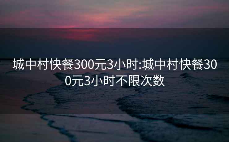 城中村快餐300元3小时:城中村快餐300元3小时不限次数