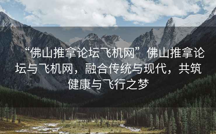 “佛山推拿论坛飞机网”佛山推拿论坛与飞机网，融合传统与现代，共筑健康与飞行之梦