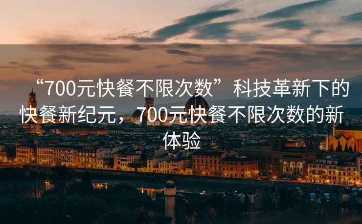 “700元快餐不限次数”科技革新下的快餐新纪元，700元快餐不限次数的新体验